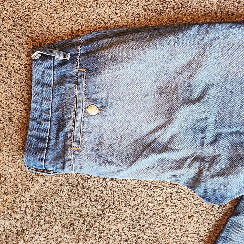 Banana Republic Blue Flare Wide Leg Denim - Picture 2 of 12